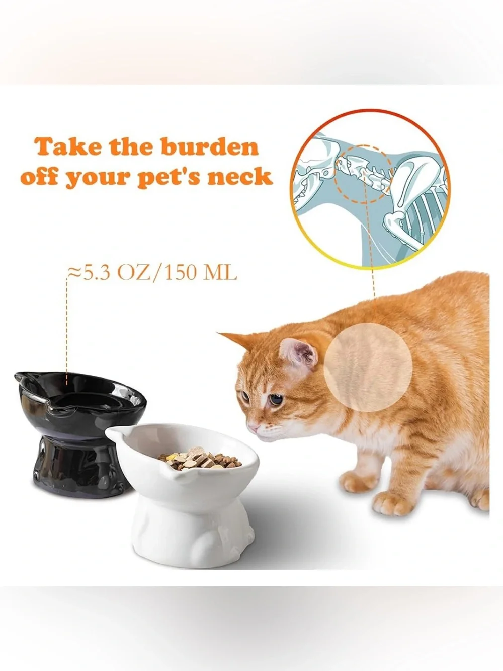 Ceramic Elevated Cat Bowl